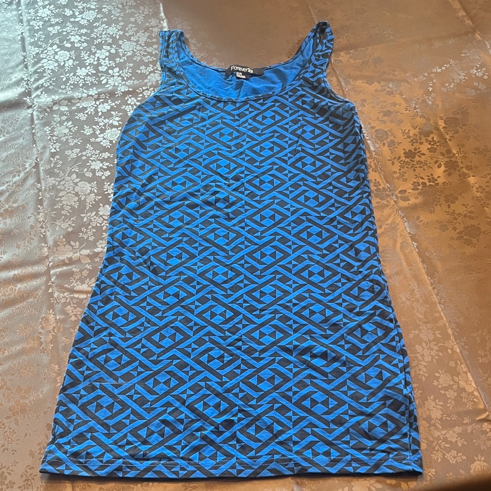 Forever 21 Blue and Black Dress, Medium